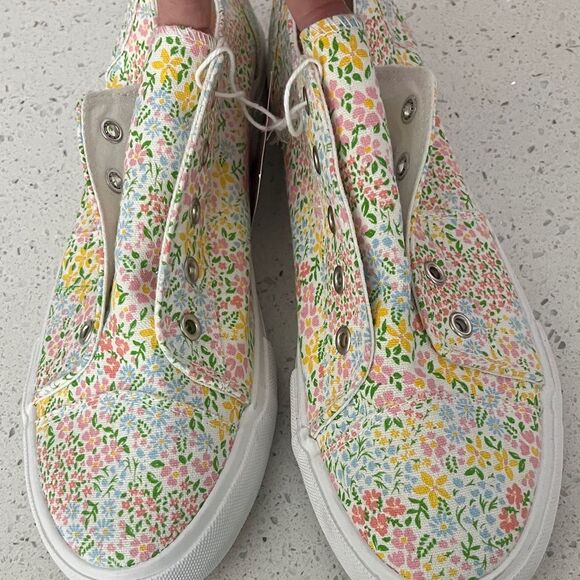 Colorful Floral Slip on Sneakers SZ10 NWT No skid Soles - Picture 4 of 6